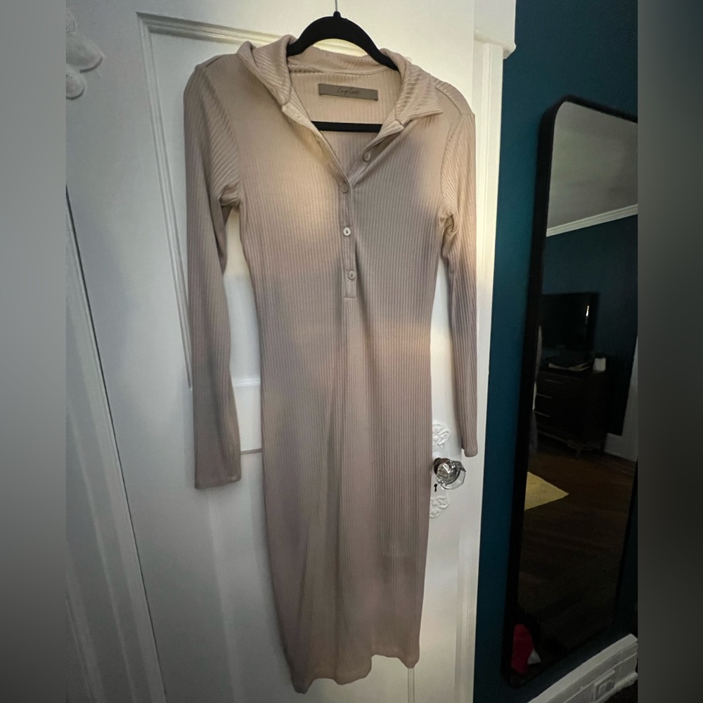 Silk Ribbed Enza Costa Midi Dress